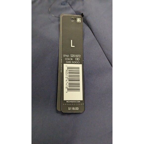 Tech Stretch By Nic + Zoe Womens Size L Dark Indigo 4-Way Stretch Ankle Pants - Picture 6 of 10